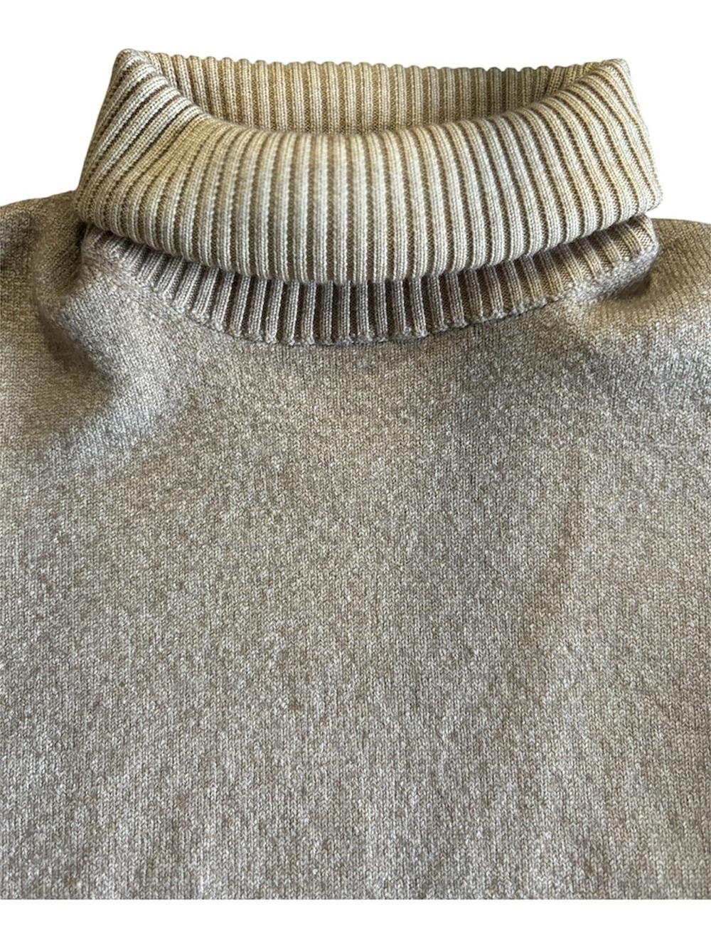 Bugatchi Merino Wool Camel Turtleneck Sweater Preppy Old Money Quiet Luxury - Picture 3 of 7